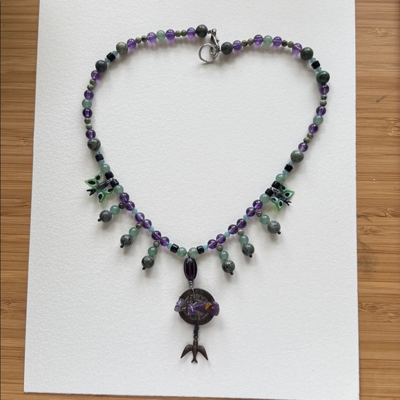 Jewelry - Purple and Green Beaded Necklace